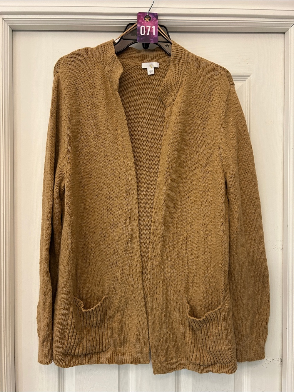 Open-Front Camel J Jill Women's Cardigan Sweater